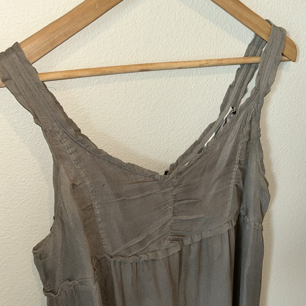 BURBERRY BRIT 100% SILK DRESS TAUPE SIZE 8 - Picture 2 of 4